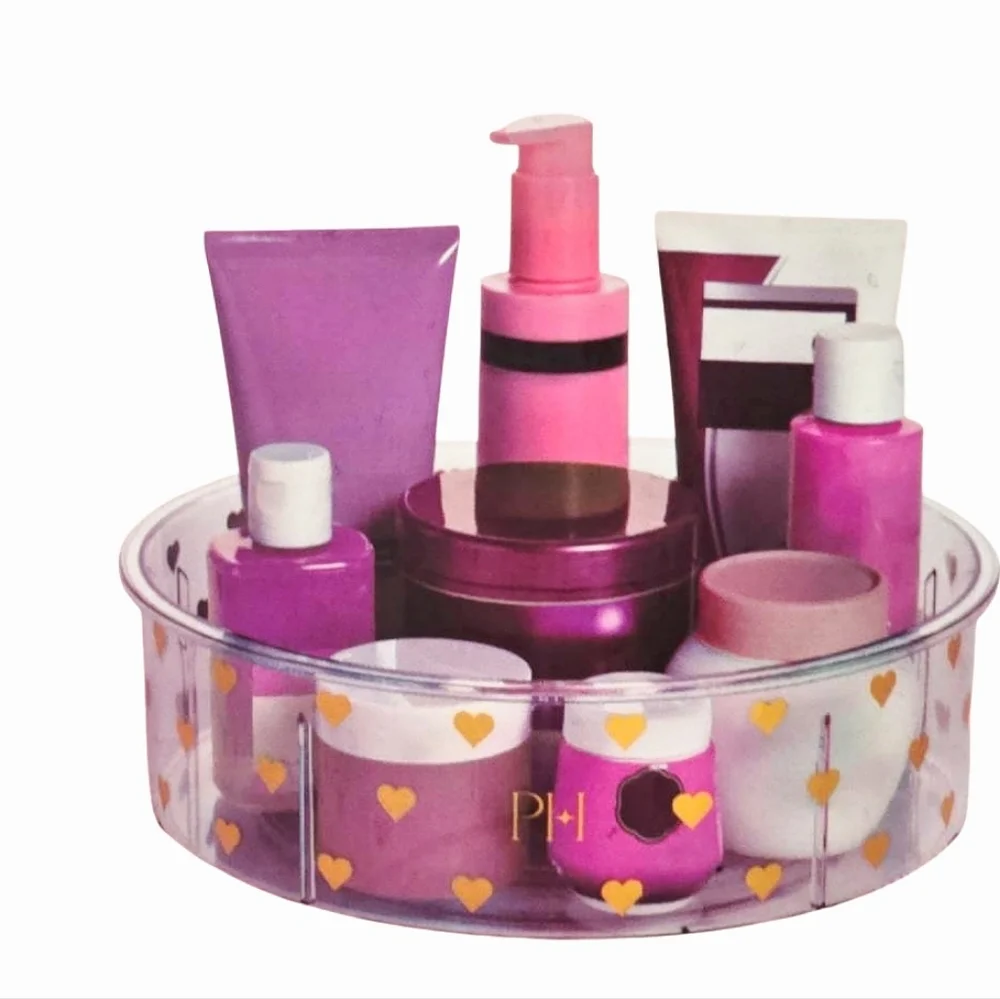 Paris Hilton‎ Gold Heart Acrylic 360° Rotating Makeup Organizer